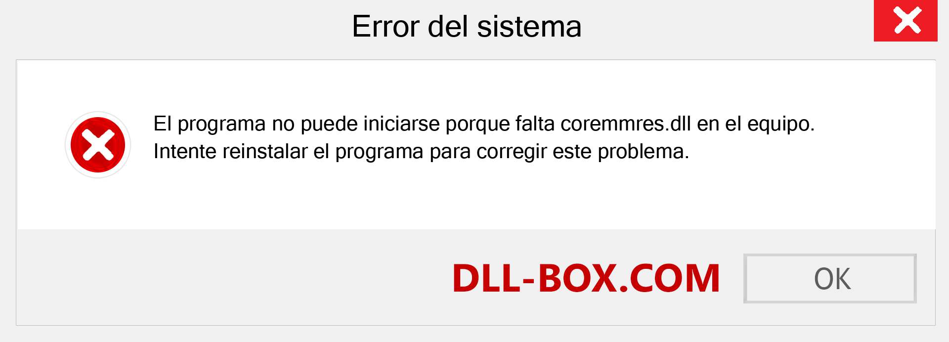 ¿Falta el archivo coremmres.dll ?. Descargar para Windows 7, 8, 10 - Corregir coremmres dll Missing Error en Windows, fotos, imágenes